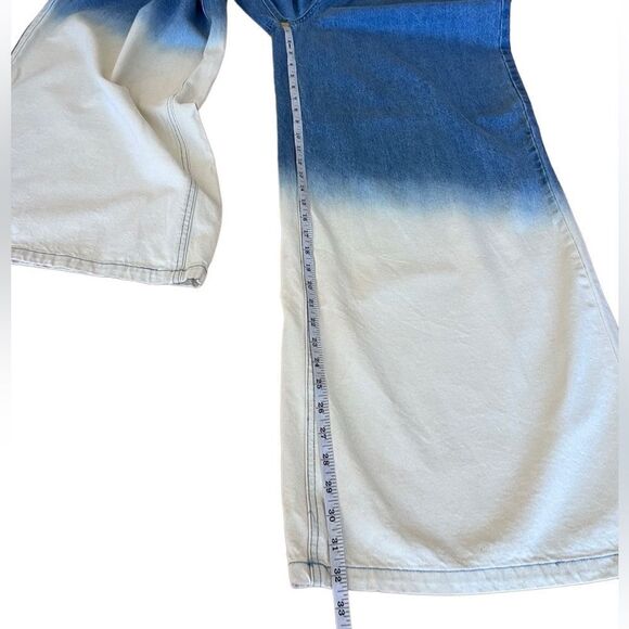 Missguided wide leg baggy high waist ombré jeans size 14 - Picture 12 of 14